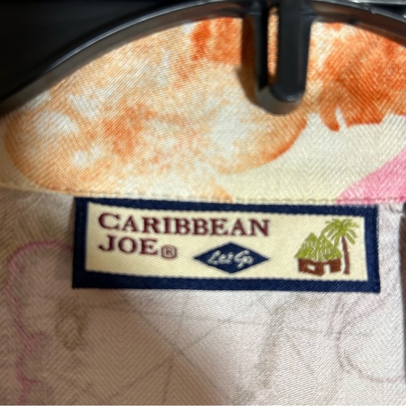 Caribbean Joe Silk Blend Floral Button Tropical Top Soft Womens L SLIM FIT - Picture 3 of 11